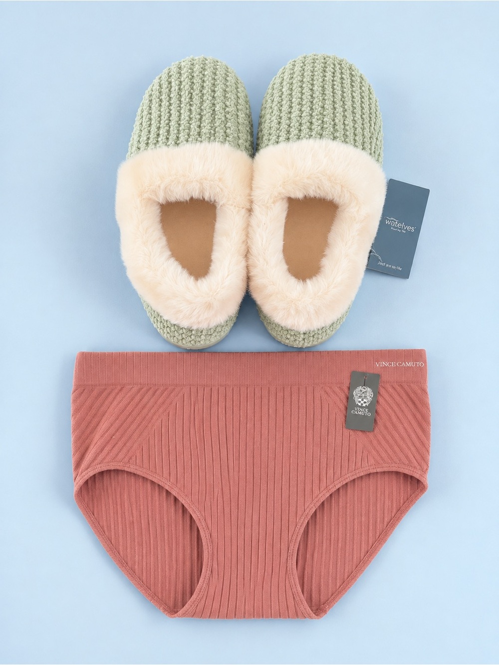 Cozy Bundle Vince Ribbed Briefs and Slippers